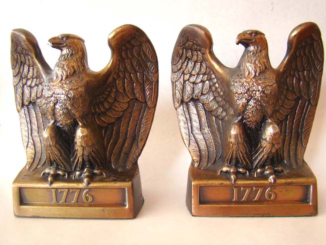 A pair of 1776 Bicentennial American eagle bookends
